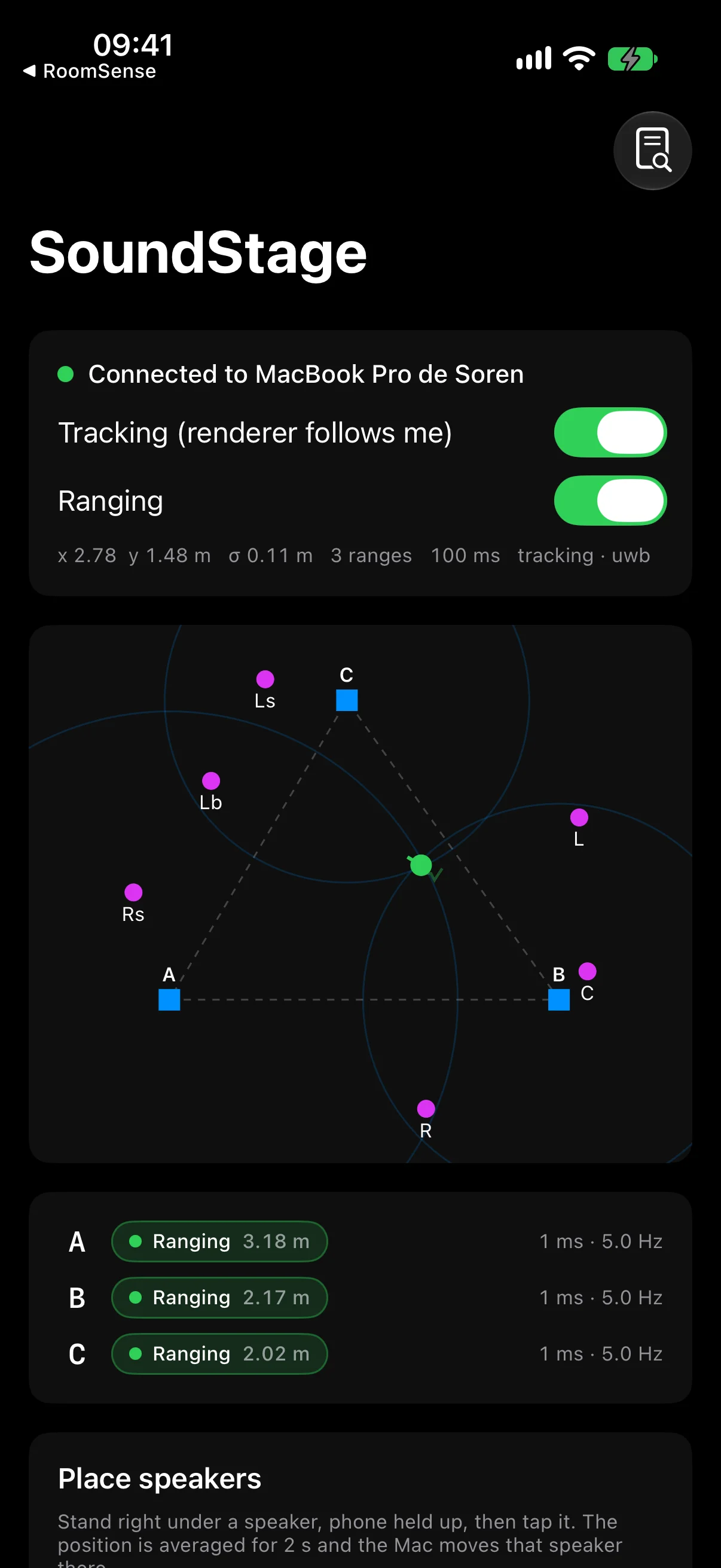 L'app iPhone pendant le suivi